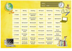 Möglicher Stundenplan in der 11ten Klassen